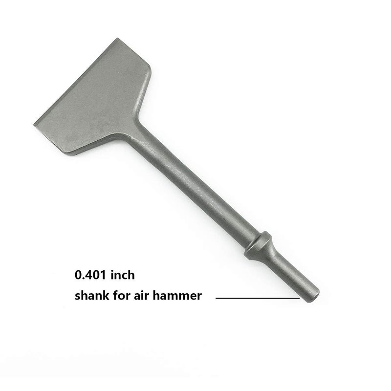 SPKLINE 3 Inch Wide Air Chisel Bit, Pneumatic Tile & Thinset Scaling Chisel - 0.401 Inch Shank, Wall & Floor Tile Remover, Floor Scraper, Works with Air Hammer - Image 3